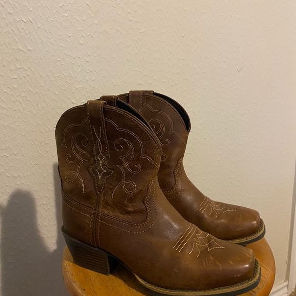 ORIGINAL JUSTIN WOMEN'S CHELLIE WESTERN BOOTIES - SQUARE TOE size 7 worn - Picture 5 of 8